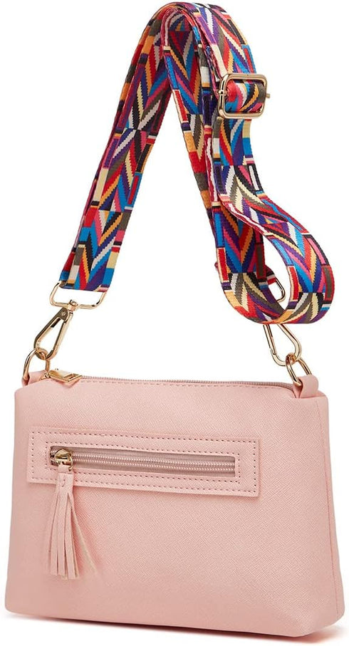 Makes Small Crossbody Bags for Women Gifts Shoulder Purses Vegan Leather Handbags with adjustable 2 Guitar Wide Straps...