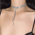 ELABEST Rhinestone Bow Necklace Crystal Bowknot Pendant Choker Dainty Tennis Chain Nightclub Party Jewelry for Women...