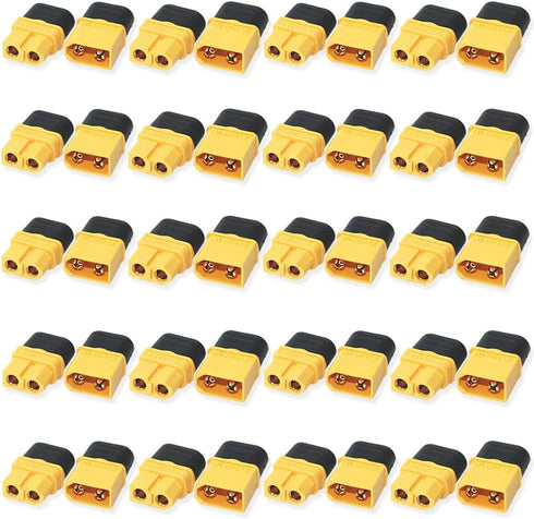 20 Pair XT60H (XT60 Upgrade) Male Female Bullet Connectors Power Plugs with Sheath for Lipo Battery RC Planes Cars...