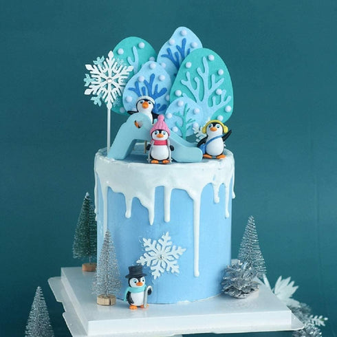 JeVenis Winter Penguin Cake Decoration for Onederland Party - Snowflake Supplies...