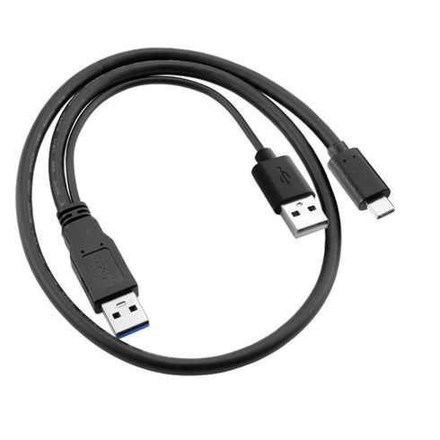 xiwai Type-C USB-C to USB 3.0 Male & USB 2.0 Dual Power Data Y Cable for Laptop & Hard Disk...