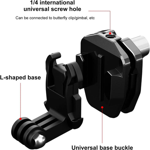 PULUZ Motorcycle Windshield Clip Mount Quick Release Clip Mount for GoPro Hero12 Black/DJI Osmo Action 4 / Insta360 X4 / Ace Pro and Other Action ...