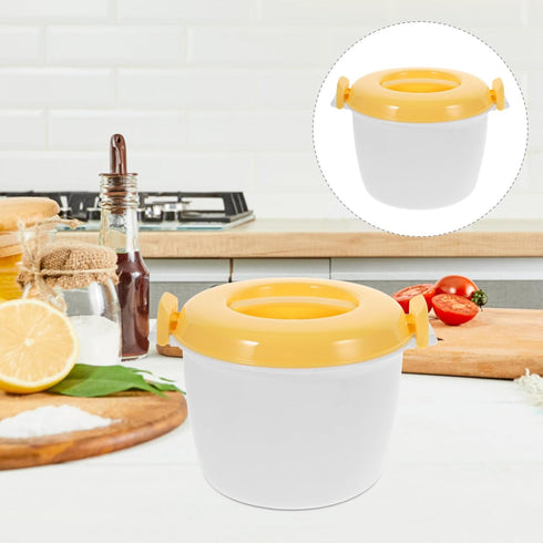 Microwave Rice Cooker Vegetable Steamer Set Portable Travel Removable Non- Stick Pot Kitchen Cookware for Cooking Soup Rice Stews Oatmeal 20X20X15...