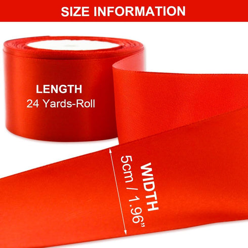 3 Rolls Double Sided Red Satin Ribbon 1.5 Inch Wide 25 Yards Long Grosgrain Polyester Satin Ribbon Fabric Ribbon for Wedding Decor, Gift Wrapping,...