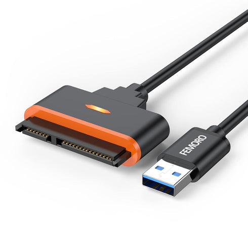 FEMORO Adapter Cable, USB 3.0 to SATA III, 2.5 Inch SSD & HDD Adapter, UASP Support, Wide Compatibility with Computers & Laptops...