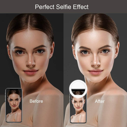 Selfie Ring Light, QIAYA Portable Clip Selfie Light with 36 LED for Smart Phone Photography, Camera Video...