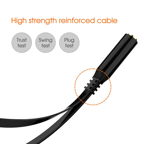 Maeline Headphone Splitter Adapter, 3.5mm Mic Cable for Computer, Headset 3.5mm Female to 2 Dual Male Microphone Audio Stereo Jack Earphones Port ...