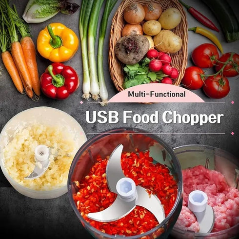 8.45oz 45W Portable Eletric Food Chopper, with 1200mAh Battery, Chopping Bowl, For Meats, Baby Food, Pet Food, Sauce Making, Garlic, Pepper, Nuts ...