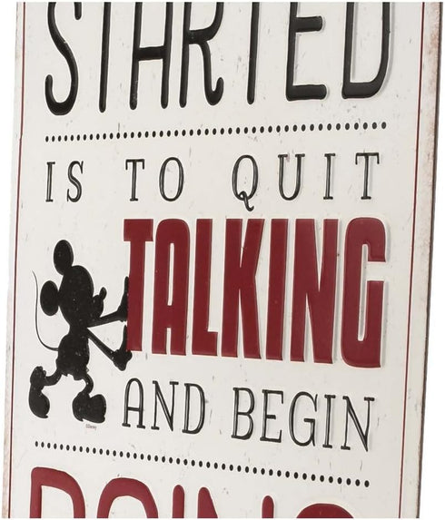 Disney Mickey Mouse Embossed Metal Sign - Retro Mickey Mouse Wall Art With Inspiring Walt Disney Quote...