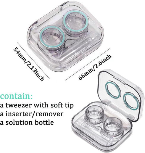 4 Pack Flip Top Clear Contact Lens Case Travel Kit, Cute Contact Case Holder with Tweezers Remover Tool, Contact Lens Soak Storage Kit for Travel ...