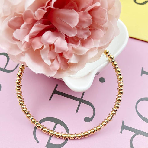1200 Pieces 6mm Gold Disc Rondelle Spacer Beads for Bracelet Necklace DIY Crafts...