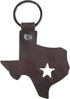 Hide & Drink, Thick Leather Texas State Key Chain/Texas Souvenir/Texas State Map With Star, Handmade :: Bourbon Brown...