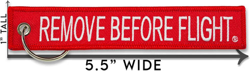 AIXEPA 5x Remove Before Flight Red/White Key Chain 5.5" x 1" by (5 Pack)...