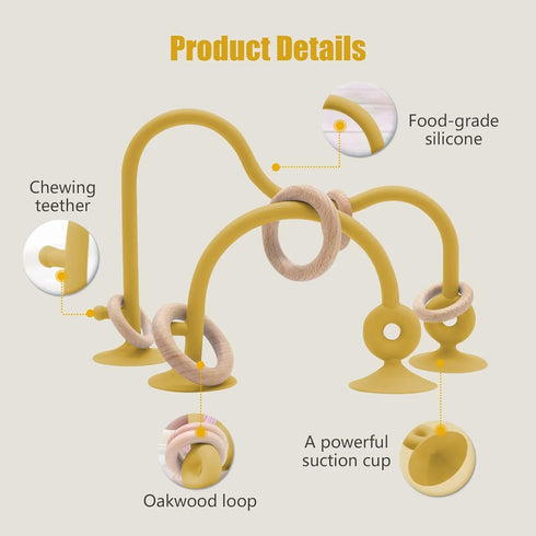 High Chair Toys with Suction Cups For Infant Toddlers Silicone Suction Cup Montessori Educational Teething Toys for Babies Ages 0-6 M+ Baby Teethi...