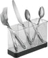 iDesign Forma Decorative Countertop Flatware Organizer - 7.4" x 2.6" x 4.75", Matte Black/Clear...