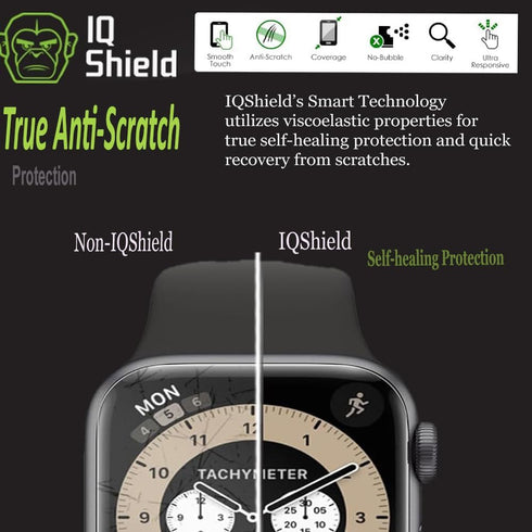 IQShield Screen Protector Compatible with Apple Watch Series 6 (44mm)(6-Pack) Anti-Bubble Clear TPU Film...