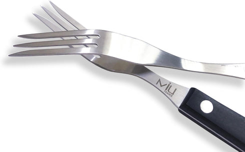 WALLFARM Granny Fork 10" 3-Tine - Pro-Grade Stainless Steel - Heat-Resistant BBQ Meat Fork - Ideal for Serving, Cooking, Turning, Roasting, Shredd...