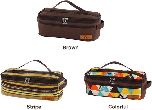 Camping Travel Cooking Utensils Organizer Travel Bag with Net Pockets, Portable Pouch for BBQ Camp Cookware Kitchen Kit,13x5.1x4.9inch (Oxford Clo...