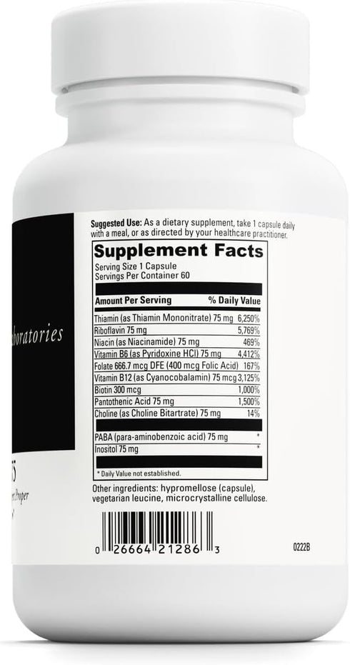 DAVINCI Labs B Complex-75 - Supports Relaxation and Proper Nerve Function* - Dietary Supplement with Niacin, Vitamin B6, B12, Biotin, Choline and ...