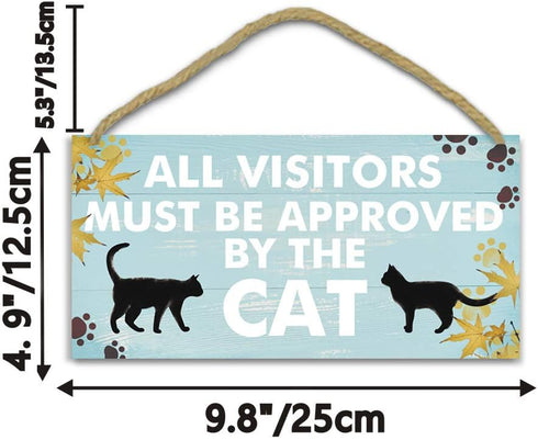 TOARTi Funny Cat Wood Sign 12.5x25cm Cat Gift for Cat Lover Gifts Black Cat Wooden Plaque Lovely Black Cat Room Decor Cat Door Sign Funny Cat Gift...