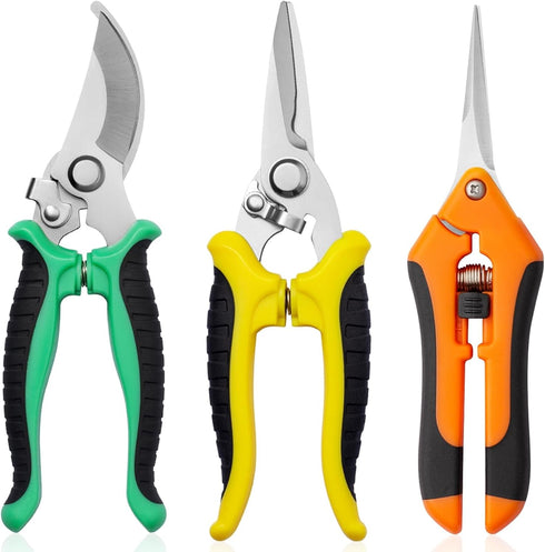 Garden Pruning Shears 3 Pack Gardening Shears Garden Scissors Stainless Steel Garden Shears Pruning Scissors Garden Clippers Pruning Shears for Ga...