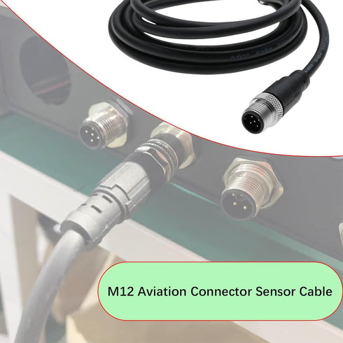 5 Pin M12 Sensor Connector Straight Aviation Cable Male to Male Aviation Socket Waterproof Electrical Cable for Industrial Automation Control...
