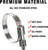 2 Pack Heavy Duty Worm Hose Clamp, Adjustable Range 2 1/4"-3 1/8" (57-79mm) 304 Stainless Steel Worm Gear Drive Hose Clamps for Water Pipe, Plumbi...