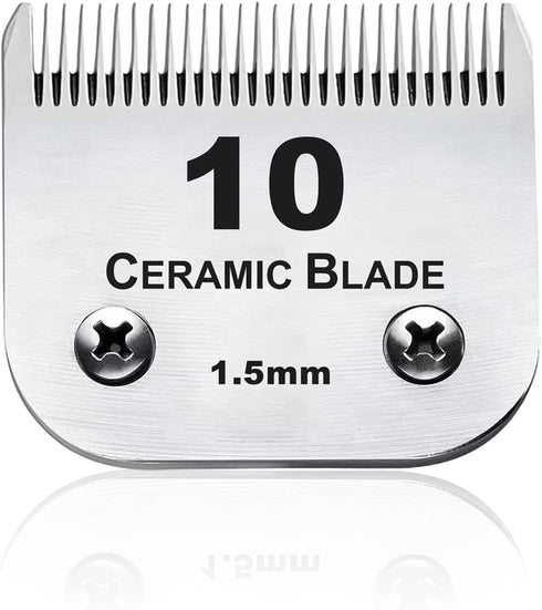 10 Blades Dog Grooming Blades Compatible with Andis/Wahl/Oster Pet Clippers AG AGC Ceramic Sharp Size-10, 1/16-Inch Cut Length (#10 Blade/1PC)...