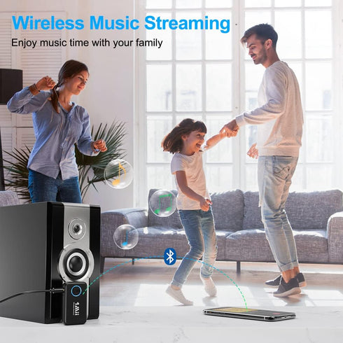 1Mii Bluetooth AUX Adapter for Car, Bluetooth 5.2 Wireless Audio Receiver for Home Stereo/Car Stereo/Wired Headphones/Speaker with Volume Control,...