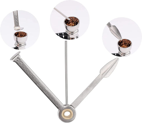 sansheng 6 Pack 3in1 Smoking Pipe Tool - pipe cleaning tool,pipe tamper tool, Tobacco pipe tool Cleaner, pipe tools for smoking tobacco...
