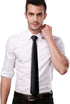 Black Tie Men Women Solid Satin Tie-Black...