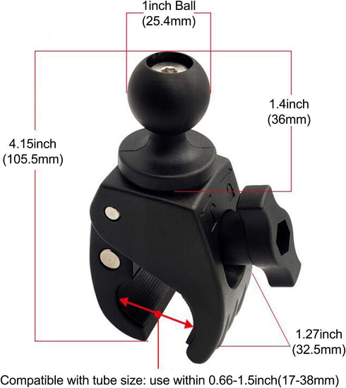 Tough Clamp Base with 1'' Rubber Ball Head...