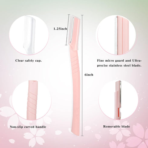Eyebrow Razor Dermaplaning Tool Sangle Sopffy 6 Pcs Face Razors for Women Sensitive Skin Eyebrow Trimmer Facial razor Face shavers with Safety Cov...