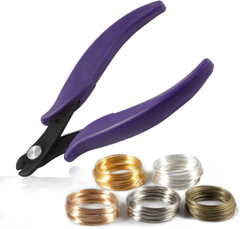 5.5 Inches Memory Wire Cutter for Jewelry Making Memory Wire Cutter kit for Bracelet Making 500 Gold Silver KC Gold White K Bronze Memory Wire Loo...