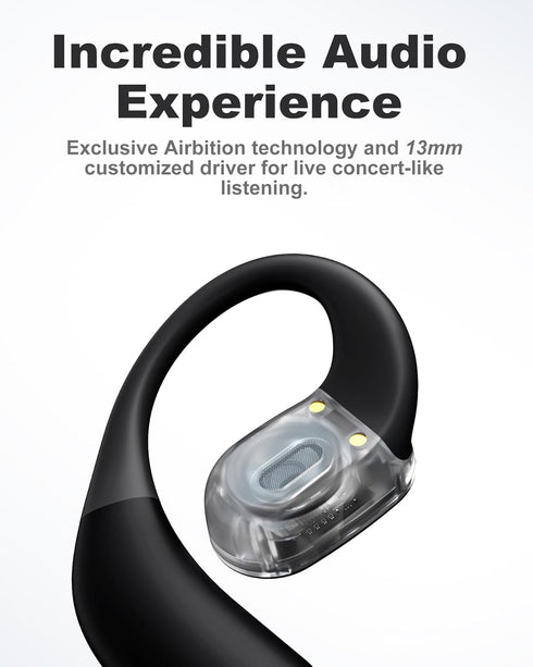 Open Ear Headphones, Bluetooth 5.3 Wireless Earbuds with Earhooks, 75 Hours Playtime, Fast Charging, Sweat Resistant, Digital Display Charging Cas...