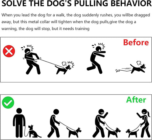 Dog Chain Collars (Made in USA) 304 Stainless Steel Metal Chew Proof Dog Necklace Anti Winding Dog Leash Extension Lead for Small Medium Large and...