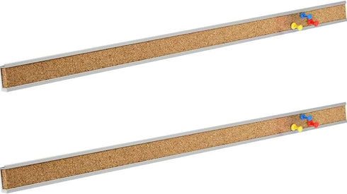 Bulletin Bar Strip, Cork Board Bar, 15" x 1", for Classroom, Office, Cubicle, Aluminum Frame (Silver),2 PACK...
