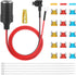 Car Cigarette Lighter with Fuse,Jtron 1set 1m Car Cigarette Lighter Adapter Add-a-Circuit TAP Adapter Lead 1.0mm (18WAG) Cable with 12V Fuse Holde...