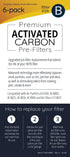 Germ Guardian Carbon Pre Filter Kit, 6 Pack, Compatible with FLT4825 HEPA Filter B, Air Purifier AC4300, AC4900, AC4825, AC4850, AC4820...