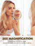 20X Magnifying Mirror with 2 Suction Cups, 3.5 inches Magnified Makeup Mirror and Slant Tweezers,Grey?1PCS...