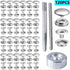APRUNM 100 Pieces of Stainless Steel snap Set 15 Pieces of mm snap Button snap Cap with Pliers and 3 Pieces of Tools for Canvas Bag Leather DIY Cr...