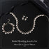 Unicra Pearl Bride Wedding Jewelry Set Crystal Bridal Necklace Bracelet Earrings Sets Rhinestone Choker Necklace Prom Costume Jewelry Set for Wome...