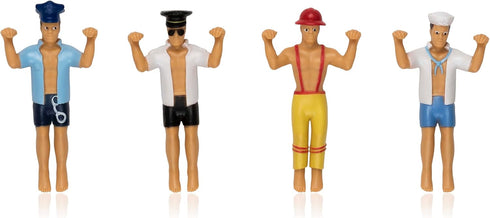 NPW Novelty Drink Glass Markers - Men in Uniform, Set of 4...