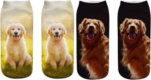 6 Pairs Funny Dog Ankle Socks Cute 3D Animal Low Cut Socks for Women...