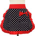 Black Sexy Polka Dot Ruffle Side Cotton Kitchen Cooking Waist Waitress Server Half Aprons with Pocket Women Girl...