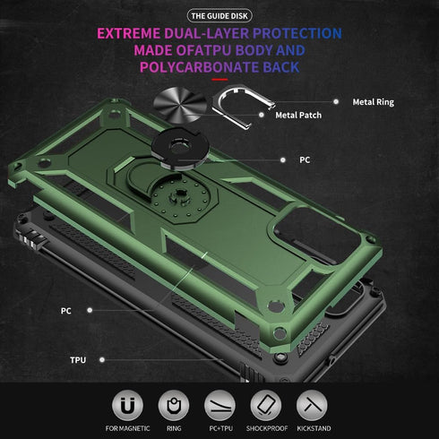 Samsung A71 5G Case, A71 5G Phone Case with Screen Protector, Military Grade Protective Cases with Ring for Samsung Galaxy A71 5G (Military Green)...