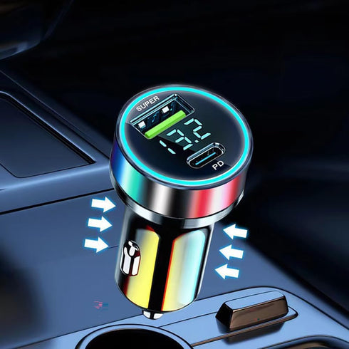 60W USB C Car Charger Adapter with Voltage Detection, PD30W+QC3.0 Fast Charge Cigarette Lighter Plug for iPhone/Android/Samsung/iPad Pro and More...