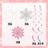 K KUMEED 20 Pcs Snowflake Swirls Decoration, Christmas Snowflake Hanging Swirls Frozen Party Ceiling Decorations for Winter Wonderland Birthday Pa...