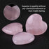4pcs Healing Crystal Rose Quartz Carved Heart Shaped Shiny Stone Reiki Balancing Semi-Precious Decor Polished Adorn Decoration...
