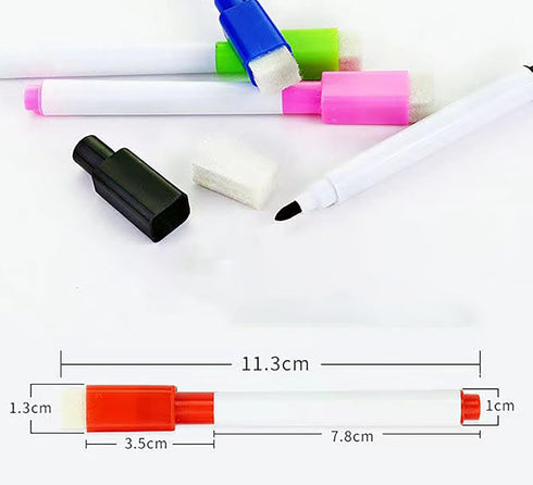 YIKANGHENG 40 Pcs Multicolour Mark Pen, Permanent Dry Erase Wipable Markers Pens with Blackboard Brush Sponge for Whiteboard, Plastic, Glass, Ston...
